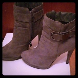 Grey suede ankle boots